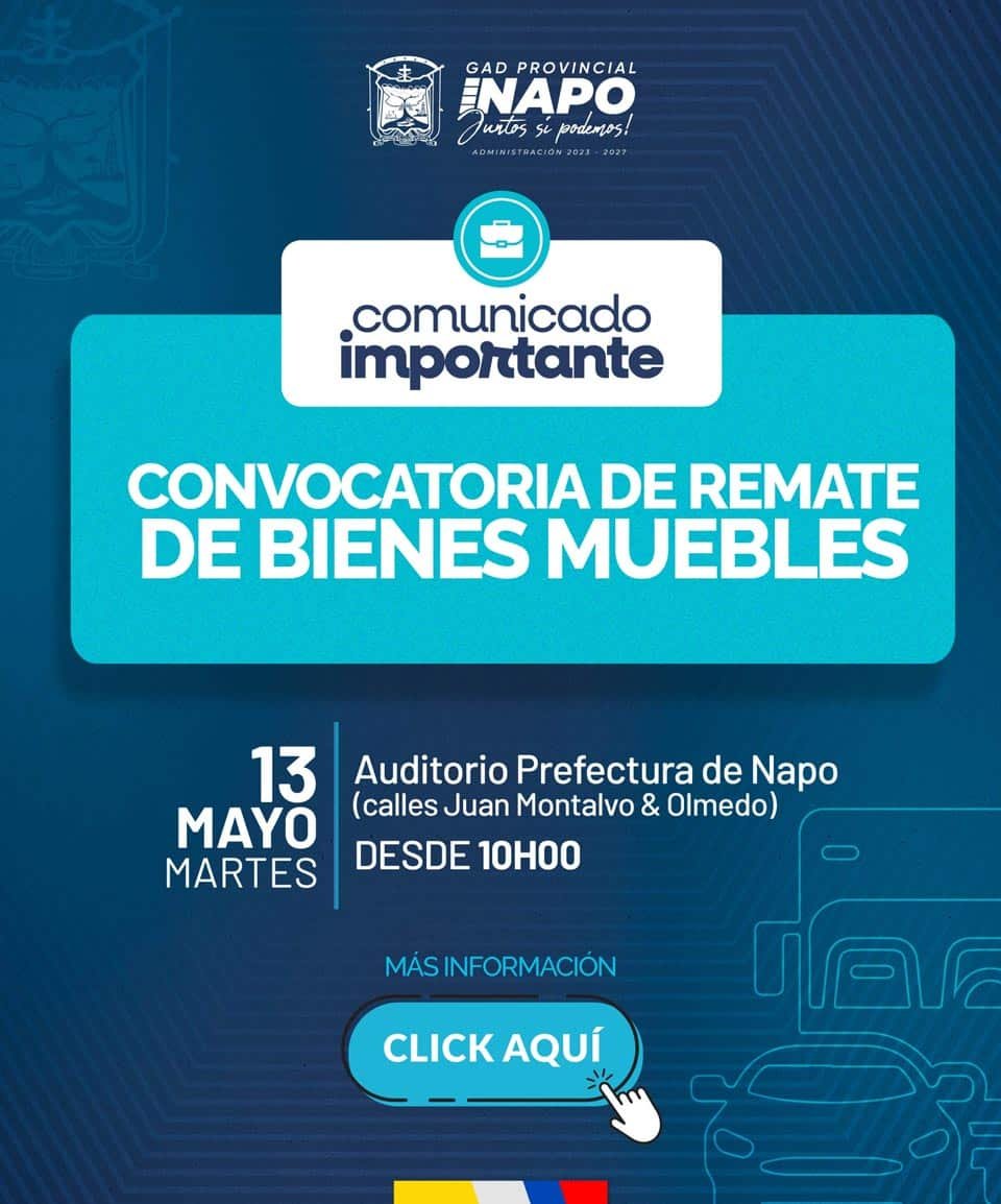 convocatoria remates 2025 prefectura de napo